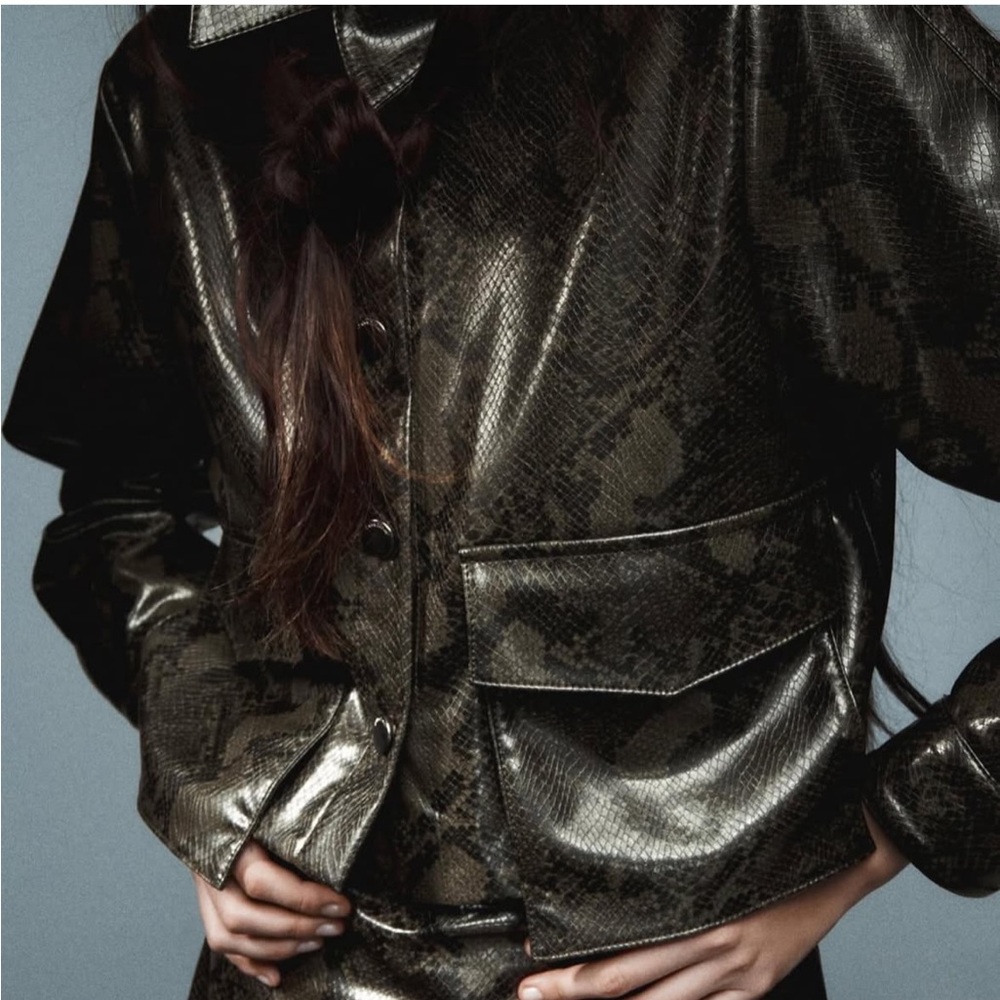 Zara Python Print Jacket - image 4